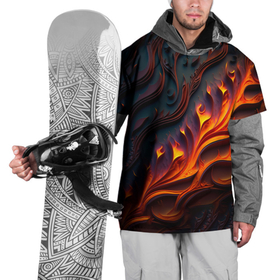 Накидка на куртку 3D с принтом Огненный орнамент с языками пламени в Курске, 100% полиэстер |  | Тематика изображения на принте: 