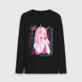 Мужской лонгслив хлопок с принтом Zero Two anime в Ухте, 100% хлопок |  | 