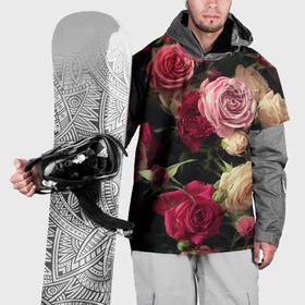 Накидка на куртку 3D с принтом Нежные кустовые розы в Санкт-Петербурге, 100% полиэстер |  | Тематика изображения на принте: 