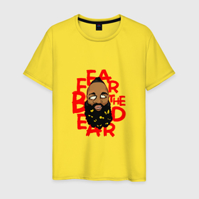 Мужская футболка хлопок с принтом Борода Хардена в Санкт-Петербурге, 100% хлопок | прямой крой, круглый вырез горловины, длина до линии бедер, слегка спущенное плечо. | 