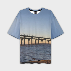 Мужская футболка oversize 3D с принтом Санкт Петербург: Финский залив. в Санкт-Петербурге,  |  | 