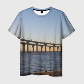 Мужская футболка 3D с принтом Санкт Петербург: Финский залив. в Белгороде, 100% полиэфир | прямой крой, круглый вырез горловины, длина до линии бедер | 