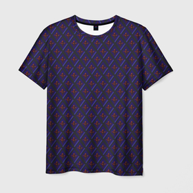 Мужская футболка 3D с принтом Синие ромбы в Белгороде, 100% полиэфир | прямой крой, круглый вырез горловины, длина до линии бедер | 