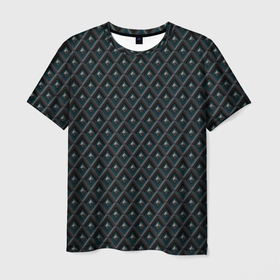 Мужская футболка 3D с принтом Ромбики серые , 100% полиэфир | прямой крой, круглый вырез горловины, длина до линии бедер | 