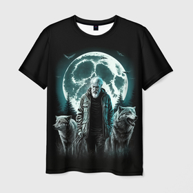 Мужская футболка 3D с принтом Король и Шут Лесник с волками в Петрозаводске, 100% полиэфир | прямой крой, круглый вырез горловины, длина до линии бедер | 