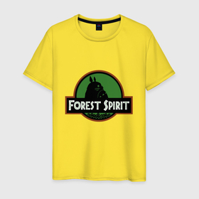 Мужская футболка хлопок с принтом Дух леса в Петрозаводске, 100% хлопок | прямой крой, круглый вырез горловины, длина до линии бедер, слегка спущенное плечо. | 