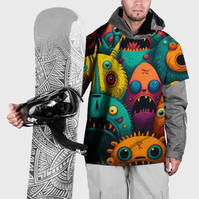 Накидка на куртку 3D с принтом Монстры в темноте , 100% полиэстер |  | Тематика изображения на принте: 