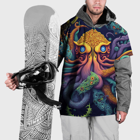 Накидка на куртку 3D с принтом Гипно осьминог в Петрозаводске, 100% полиэстер |  | Тематика изображения на принте: 
