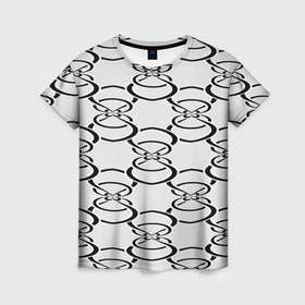 Женская футболка 3D с принтом Восьмерка паттерн в Курске, 100% полиэфир ( синтетическое хлопкоподобное полотно) | прямой крой, круглый вырез горловины, длина до линии бедер | 