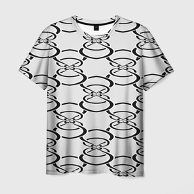 Мужская футболка 3D с принтом Восьмерка паттерн в Курске, 100% полиэфир | прямой крой, круглый вырез горловины, длина до линии бедер | 