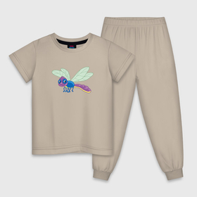 Детская пижама хлопок с принтом Милая мультяшная стрекоза в Кировске, 100% хлопок |  брюки и футболка прямого кроя, без карманов, на брюках мягкая резинка на поясе и по низу штанин
 | 