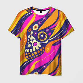 Мужская футболка 3D с принтом Абстрактный узор мексиканская чупакабра в Тюмени, 100% полиэфир | прямой крой, круглый вырез горловины, длина до линии бедер | Тематика изображения на принте: 