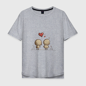 Мужская футболка хлопок Oversize с принтом Покажи свою любовь в день Святого Валентина в Тюмени, 100% хлопок | свободный крой, круглый ворот, “спинка” длиннее передней части | 