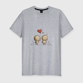 Мужская футболка хлопок Slim с принтом Покажи свою любовь в день Святого Валентина в Курске, 92% хлопок, 8% лайкра | приталенный силуэт, круглый вырез ворота, длина до линии бедра, короткий рукав | 