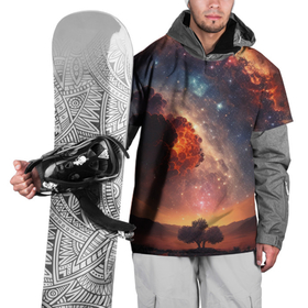 Накидка на куртку 3D с принтом Космос и звезды в закатном небе , 100% полиэстер |  | Тематика изображения на принте: 