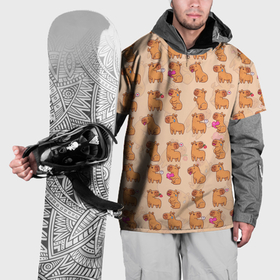 Накидка на куртку 3D с принтом Грызун капибару паттерн в Курске, 100% полиэстер |  | 