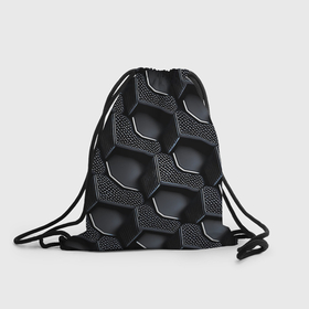 Рюкзак-мешок 3D с принтом Чёрный абстрактный принт от нейросети , 100% полиэстер | плотность ткани — 200 г/м2, размер — 35 х 45 см; лямки — толстые шнурки, застежка на шнуровке, без карманов и подкладки | 