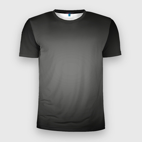 Мужская футболка 3D Slim с принтом Серый, черный градиент в Белгороде, 100% полиэстер с улучшенными характеристиками | приталенный силуэт, круглая горловина, широкие плечи, сужается к линии бедра | 