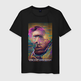 Мужская футболка хлопок с принтом Vincent Van Gogh   автопортрет   нейросеть в Екатеринбурге, 100% хлопок | прямой крой, круглый вырез горловины, длина до линии бедер, слегка спущенное плечо. | 