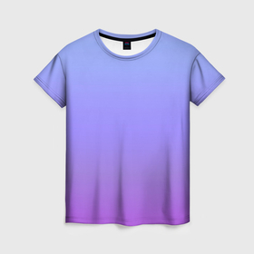 Женская футболка 3D с принтом Фиолетовый градиент , 100% полиэфир ( синтетическое хлопкоподобное полотно) | прямой крой, круглый вырез горловины, длина до линии бедер | 