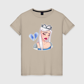Женская футболка хлопок с принтом Снежная королева с разбитым сердцем в Санкт-Петербурге, 100% хлопок | прямой крой, круглый вырез горловины, длина до линии бедер, слегка спущенное плечо | 