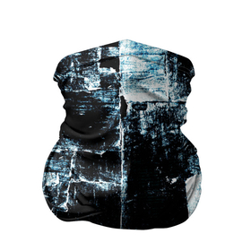 Бандана-труба 3D с принтом Голубой, чёрный и белый абстракт в Санкт-Петербурге, 100% полиэстер, ткань с особыми свойствами — Activecool | плотность 150‒180 г/м2; хорошо тянется, но сохраняет форму | 