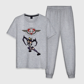 Мужская пижама хлопок с принтом Филия и логотип игры в Кировске, 100% хлопок | брюки и футболка прямого кроя, без карманов, на брюках мягкая резинка на поясе и по низу штанин
 | 