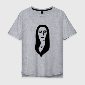 Мужская футболка хлопок Oversize с принтом Morticia Addams в Белгороде, 100% хлопок | свободный крой, круглый ворот, “спинка” длиннее передней части | 