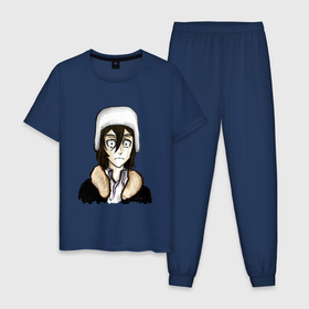 Мужская пижама хлопок с принтом Удивленный Федор Достоевский в Новосибирске, 100% хлопок | брюки и футболка прямого кроя, без карманов, на брюках мягкая резинка на поясе и по низу штанин
 | 