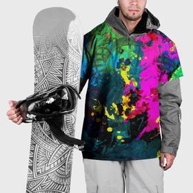 Накидка на куртку 3D с принтом Всплеск эмоций яркость красок клякса в Тюмени, 100% полиэстер |  | 