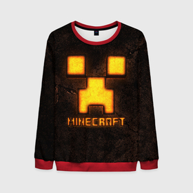 Мужской свитшот 3D с принтом Minecraft lava в городе Новоалтайск, 100% полиэстер с мягким внутренним слоем | круглый вырез горловины, мягкая резинка на манжетах и поясе, свободная посадка по фигуре | 