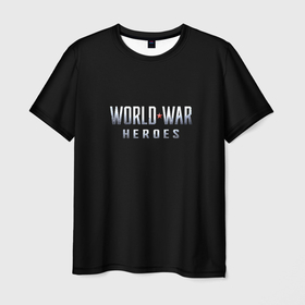 Мужская футболка 3D с принтом World War Heroes логотип игры WWH в Кировске, 100% полиэфир | прямой крой, круглый вырез горловины, длина до линии бедер | 