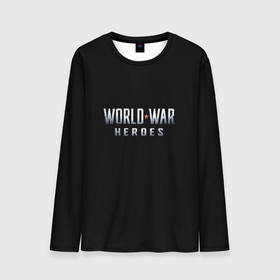 Мужской лонгслив 3D с принтом World War Heroes логотип игры WWH в Курске, 100% полиэстер | длинные рукава, круглый вырез горловины, полуприлегающий силуэт | 