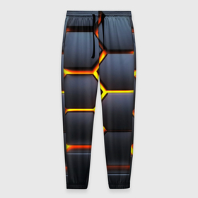 Мужские брюки 3D с принтом Плиты брони , 100% полиэстер | манжеты по низу, эластичный пояс регулируется шнурком, по бокам два кармана без застежек, внутренняя часть кармана из мелкой сетки | 