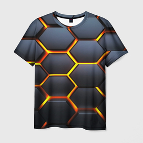 Мужская футболка 3D с принтом Плиты брони в Кировске, 100% полиэфир | прямой крой, круглый вырез горловины, длина до линии бедер | 