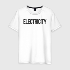 Мужская футболка хлопок с принтом Electricity , 100% хлопок | прямой крой, круглый вырез горловины, длина до линии бедер, слегка спущенное плечо. | 