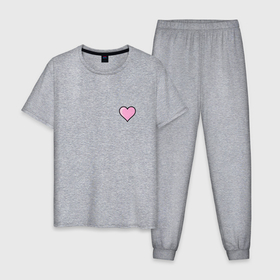 Мужская пижама хлопок с принтом Влюбленное сердце   мини в Тюмени, 100% хлопок | брюки и футболка прямого кроя, без карманов, на брюках мягкая резинка на поясе и по низу штанин
 | 