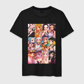 Мужская футболка хлопок с принтом Лучшие девочки One Piece в городе Новоалтайск, 100% хлопок | прямой крой, круглый вырез горловины, длина до линии бедер, слегка спущенное плечо. | 