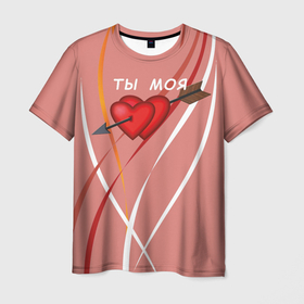 Мужская футболка 3D с принтом Святой Валентин для влюблённых в Петрозаводске, 100% полиэфир | прямой крой, круглый вырез горловины, длина до линии бедер | 