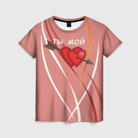 Женская футболка 3D с принтом Святой Валентин для любимых в Кировске, 100% полиэфир ( синтетическое хлопкоподобное полотно) | прямой крой, круглый вырез горловины, длина до линии бедер | 