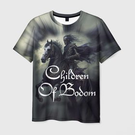 Мужская футболка 3D с принтом Children of Bodom on horseback в Тюмени, 100% полиэфир | прямой крой, круглый вырез горловины, длина до линии бедер | 