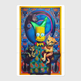 Магнитный плакат 2Х3 с принтом Bart Simpson and cats   нейросеть   плакат в Кировске, Полимерный материал с магнитным слоем | 6 деталей размером 9*9 см | Тематика изображения на принте: 