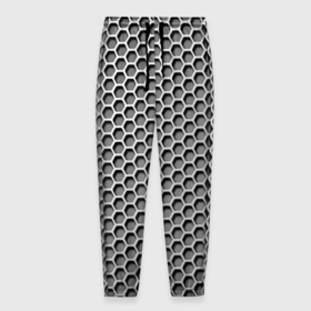 Мужские брюки 3D с принтом Металлическая кольчуга , 100% полиэстер | манжеты по низу, эластичный пояс регулируется шнурком, по бокам два кармана без застежек, внутренняя часть кармана из мелкой сетки | 
