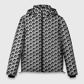 Мужская зимняя куртка 3D с принтом Металлическая кольчуга в Курске, верх — 100% полиэстер; подкладка — 100% полиэстер; утеплитель — 100% полиэстер | длина ниже бедра, свободный силуэт Оверсайз. Есть воротник-стойка, отстегивающийся капюшон и ветрозащитная планка. 

Боковые карманы с листочкой на кнопках и внутренний карман на молнии. | 