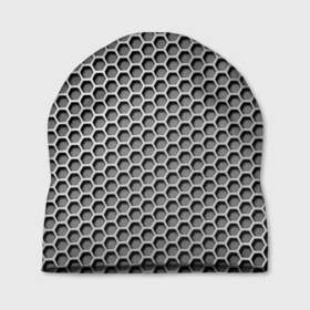 Шапка 3D с принтом Металлическая кольчуга , 100% полиэстер | универсальный размер, печать по всей поверхности изделия | 
