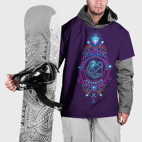Накидка на куртку 3D с принтом Знак Зодиака Водолей с орнаментом в Тюмени, 100% полиэстер |  | Тематика изображения на принте: 