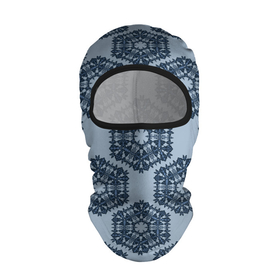 Балаклава 3D с принтом Снежинка в форме многоугольника в Новосибирске, 100% полиэстер, ткань с особыми свойствами — Activecool | плотность 150–180 г/м2; хорошо тянется, но при этом сохраняет форму. Закрывает шею, вокруг отверстия для глаз кайма. Единый размер | 