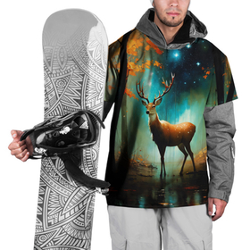 Накидка на куртку 3D с принтом Лесной олень , 100% полиэстер |  | 