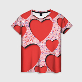 Женская футболка 3D с принтом Для любимых в Кировске, 100% полиэфир ( синтетическое хлопкоподобное полотно) | прямой крой, круглый вырез горловины, длина до линии бедер | 