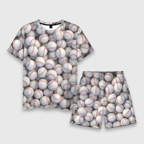 Мужской костюм с шортами 3D с принтом Бейсбольные мячи в Екатеринбурге,  |  | 